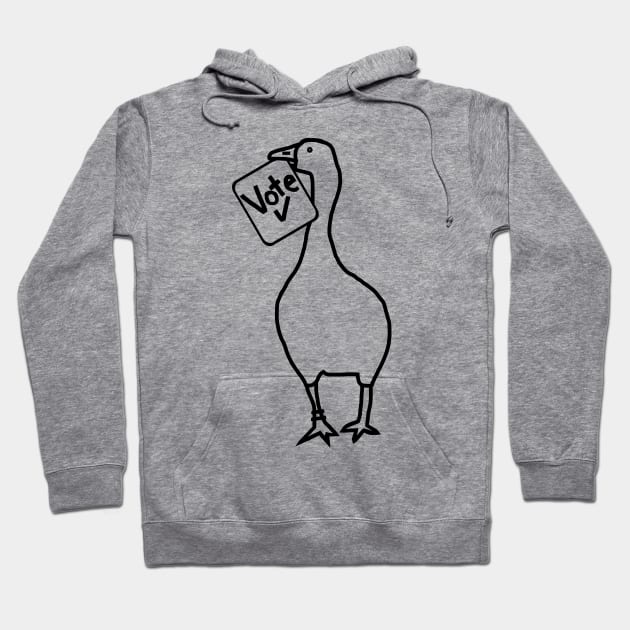 Goose with Stolen Vote Message Outline Hoodie by ellenhenryart